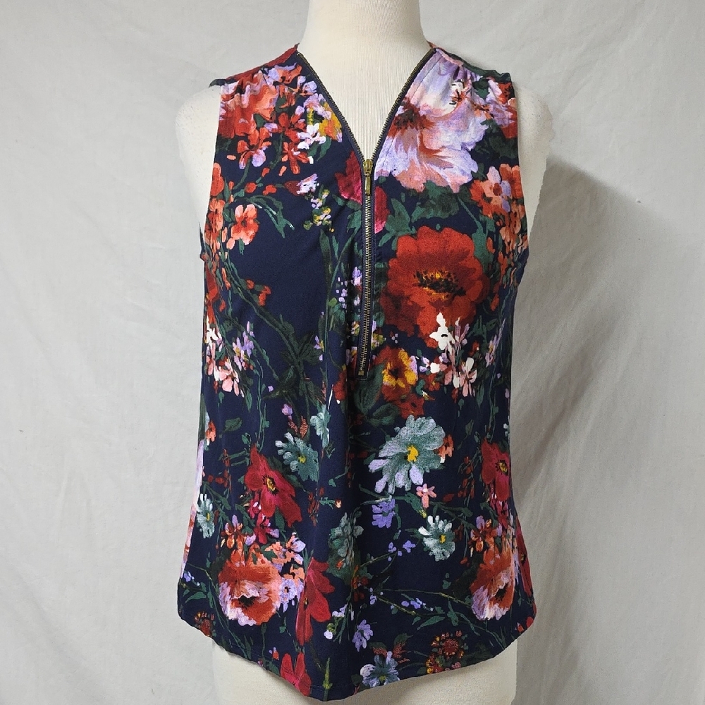 Robert Louis Navy Floral Blouse Small